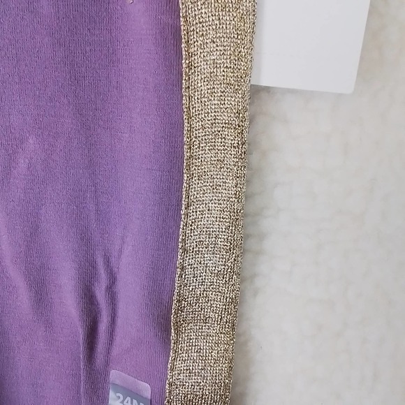 OshKosh‎ Cotton Blend Leggings Size 24m Lavender, w/ Gold Shimmer Racer Stripe - Picture 11 of 11